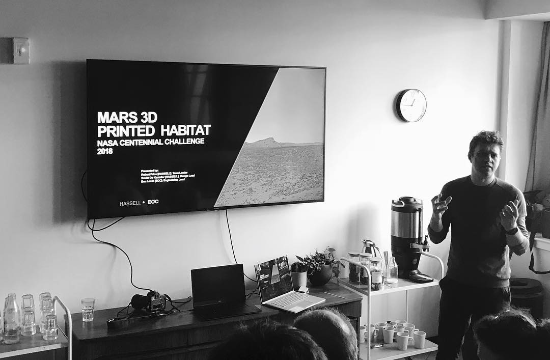 An amazing collection of experts in space travel, Mars and living in extreme habitats at the Mars symposium at @hassell_studio. Lots to take on board for the final submission of our Mars 3D Printed Habitat competition. Thanks to the team at Hassell!...#eckersleyocallaghan #eocengineers #engineering #hassell #hassellstudio #mars #symposium #experts #space #travel #spacetravel #extreme #habitat #extremehabitats #final #3d #3dprinting #structure #architecture #thisisengineering #engineeringlife #learning #knowledge