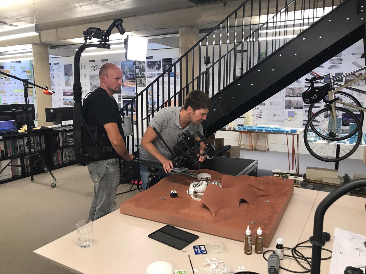 In preparation for the 'Moving to Mars' exhibition at the London @DesignMuseum, our team was filmed putting the final touches on the small-scale model that will feature alongside the full-scale Mars human habitat pod from October 18. More information here: https://t.co/M1MfAtk9qb https://t.co/X4BlBZSNph